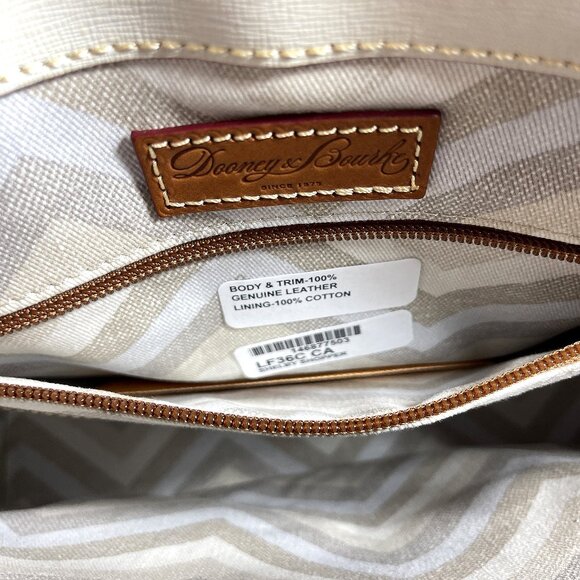 DOONEY & BOURKE Shelby Shopper Tan Shoulder Handbag Tote Leather LF36C - Picture 8 of 12